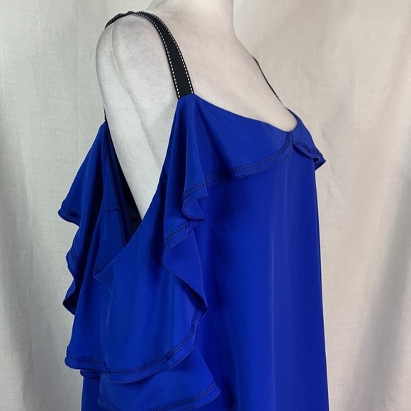 Gibson Latimer Blue Cold Shoulder Top- NWT - Picture 6 of 14